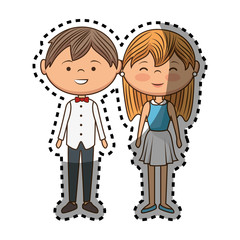 couple lovers characters icon vector illustration design