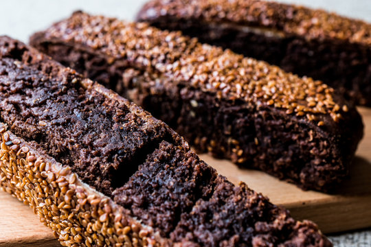 Ay coregi / Turkish Pastry with chocolate, sesame and dried raisin.