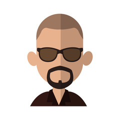 man wearing sunglasses over white background. colorful design. vector illustration