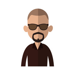 man wearing sunglasses over white background. colorful design. vector illustration