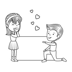 couple lovers characters icon vector illustration design