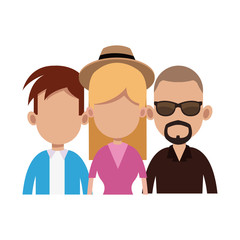 group of young people over white background. colorful design. vector illustration