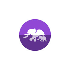 Circle icon - Elephants