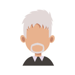 old man cartoon icon over white background. colorful design. vector illustration