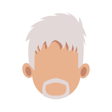 old man cartoon icon over white background. colorful design. vector illustration