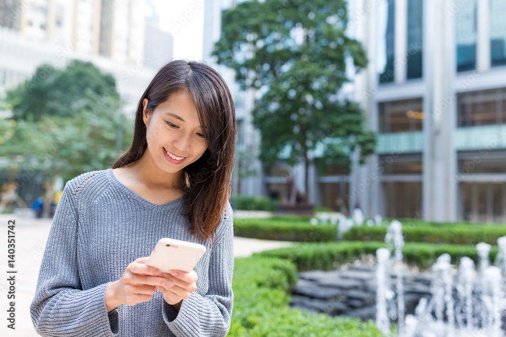 Canvas Prints Woman using mobile phone