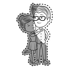 couple lovers characters icon vector illustration design