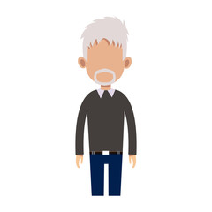 old man cartoon icon over white background. colorful design. vector illustration