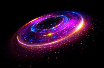Glow effect. Glint galaxy. Abstract rotational universe. Power energy. Glare tape. Luminous ring. Neon lights cosmic abstract frame. Magic design round frame. Swirl trail effect. Elegant style.