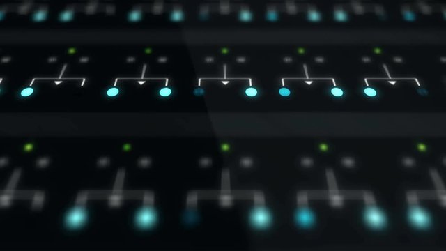 Closeup of Network Server Farm Lights Blinking