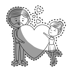 couple lovers characters icon vector illustration design
