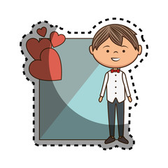 man character romantic card vector illustration design