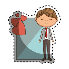 man character romantic card vector illustration design