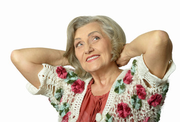 Portrait of a beautiful happy elderly woman