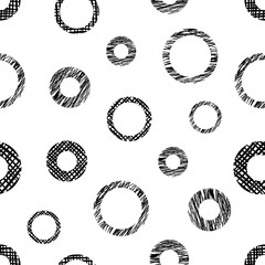 Fototapety  Bezszwowe wektor wzór geometryczny z kręgów niekończące się tło z ręcznie rysowane teksturowane figury geometryczne, formy pastelowych graficznych ilustracji szablon do pakowania, tła sieci web, tapety