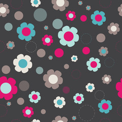 
Vector background with circles and flowers