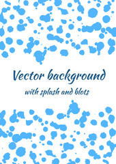 Vector watercolor background with ink blots, splash and brush strokes. creative artistic template for card, layout, cover.