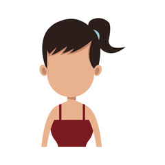 woman cartoon icon over white background. colorful design. vector illustration