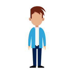 man cartoon icon over white background. colorful design. vector illustration