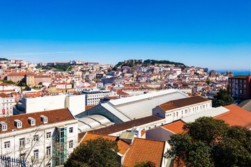Aussichtspunkt Miradouro São Pedro de Alcântara, Lissabon - obrazy, fototapety, plakaty