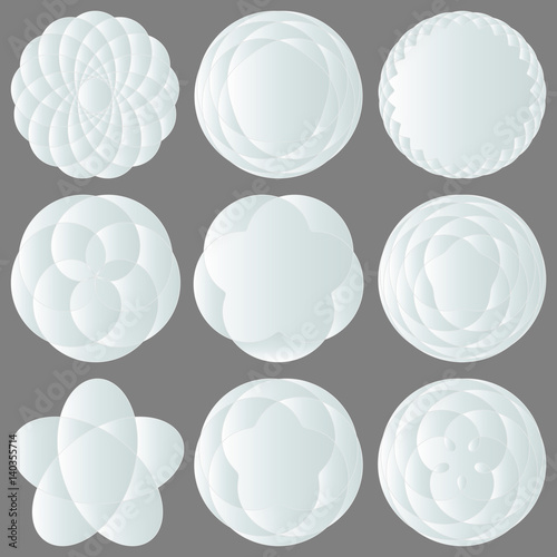 "Set of Abstract white icons for design logos." Imagens e vetores de