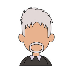 Fototapeta premium man with white hair and beard cartoon icon image vector illustration design