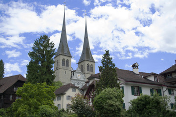 Fototapeta na wymiar View of the city Lucerne in Switzerland