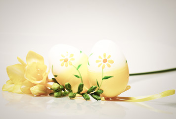 easter background with eggs