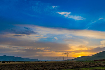 Beautiful clouds at the sunset