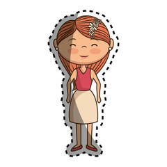 beautiful woman avatar character vector illustration design