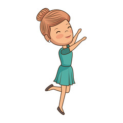 beautiful woman dancing avatar character vector illustration design