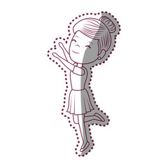 beautiful woman dancing avatar character vector illustration design