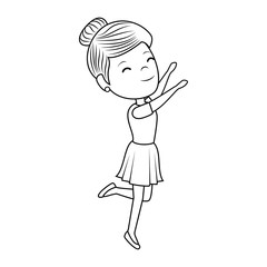 beautiful woman dancing avatar character vector illustration design