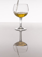 The reflection of the glass