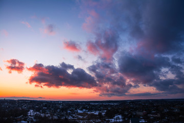 Cloudy sky in evening