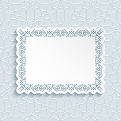Cutout paper frame with border ornament