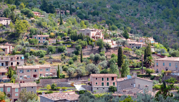 Beautiful view of Deia, a small mountain village in Mallorca, Spain