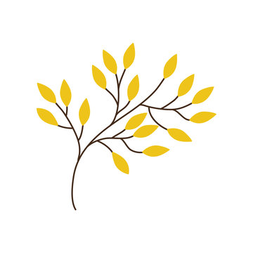 branch yellow leaves image vector illustraiton eps 10