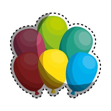 balloons air party icon vector illustration design