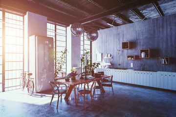 Spacious modern apartment interior