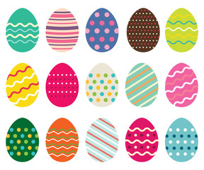 Easter eggs set, isolated on white