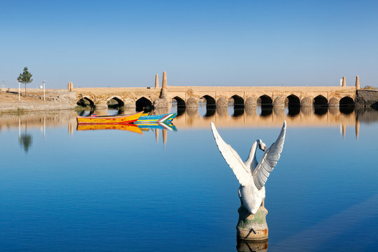 Varzaneh old bridge, Isfahan province, Iran