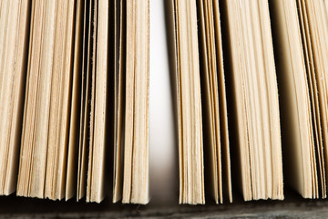 Education and wisdom concept - Macro view of book pages