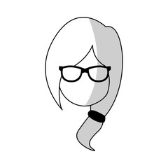 woman wearing a sunglasses cartoon icon over white background. vector illustration