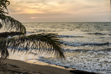 Sunset on the Caribbean beach