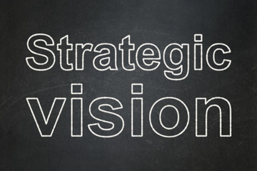Finance concept: Strategic Vision on chalkboard background