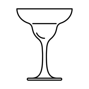 Icon of a glass of margarita black contour on white background of vector illustration