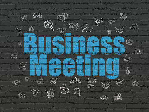 Finance concept: Business Meeting on wall background