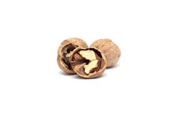 Walnuts isolated on white background