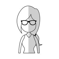 woman wearing a sunglasses cartoon icon over white background. vector illustration